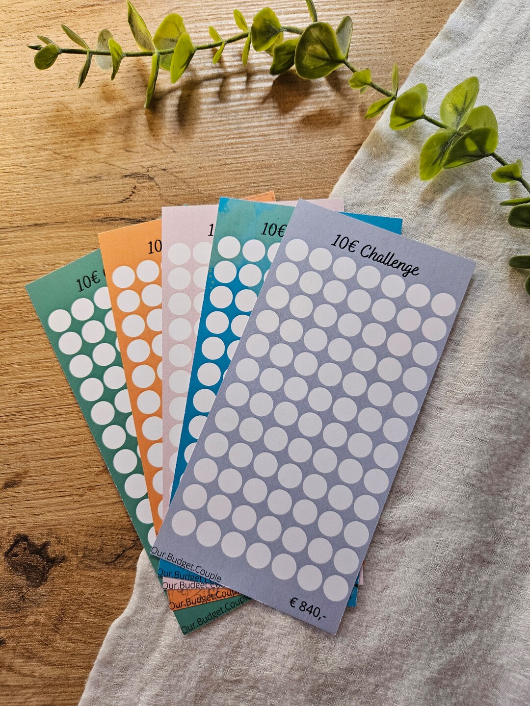 10 Euro Savings Challenge Print Version 200 G Paper Various Designs for ...