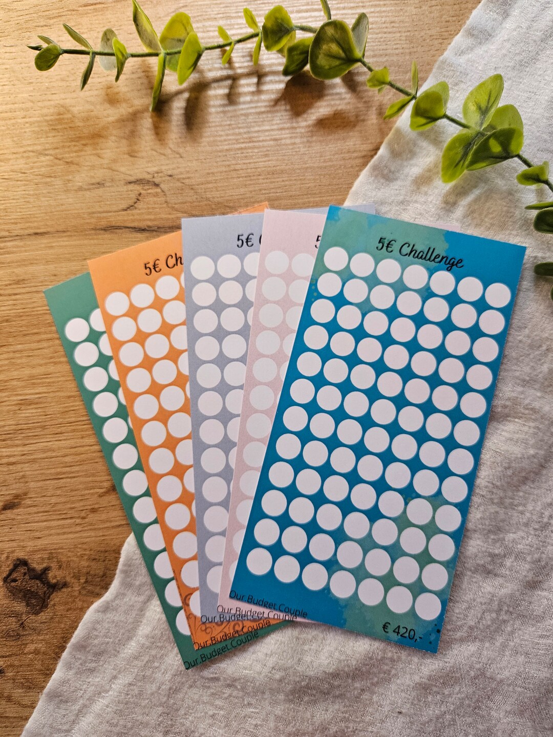 5 Euro Savings Challenge Print Version 200 G Paper - Various Designs ...