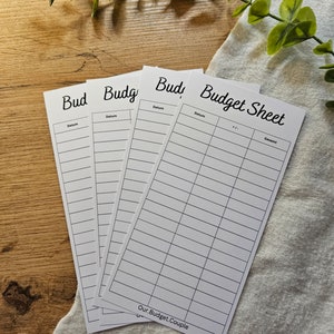 Budget Sheets print version 200 g paper - suitable for A6 zip envelopes - budgeting - envelope method - cashstuffing