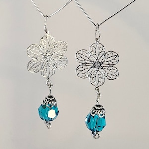 Aqua Prism Chandelier Earrings