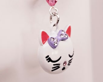 Kitty in Pink Earrings for Little or Big Girls