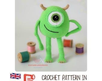 Virkat monster-amigurumimönster: Enkelt leksaksprojekt (PDF-mönster på engelska-spanska)