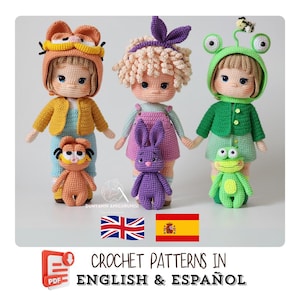 Amigurumi Doll Crochet Pattern: Alisha, Claudia, Nadia (PDF Downloadable Pattern Bundle)