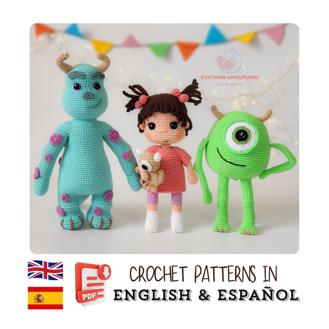Boo Crochet Crochet Pattern – 3-in-1 Bundle Boo Doll and Monster Amigurumi ...