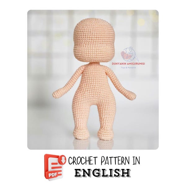 Amigurumi Doll Base Crochet Pattern: No-Sew, Custom Character Design (PDF Download)