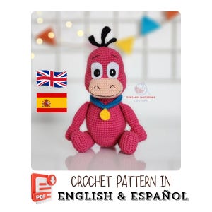 Amigurumi Dinosaur Crochet Pattern PDF – Handmade Toy Tutorial – English & Spanish Instructions
