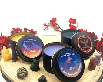 Vela misteriosa de cristal con forma de animal – Aromas Atardecer, Amanecer y Eclipse – Sorpresa en el interior