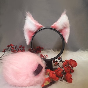 Custom Cat Wolf Raccoon Puppy Ears Headband, Realistic Faux Fur Ears, Cosplay Anime Ears, Petplay Kitten, Puppy Ears, Kemonomimi