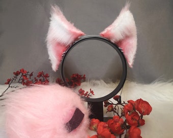 Diadema personalizada con orejas de gato, lobo y mapache, orejas de piel sintética realistas, orejas de anime para cosplay, gatito Petplay, orejas de cachorro, Kemonomimi