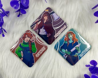 MCYT Hermitcraft Life Series Button Badges - GeminiTay/PearlescentMoon/ZombieCleo