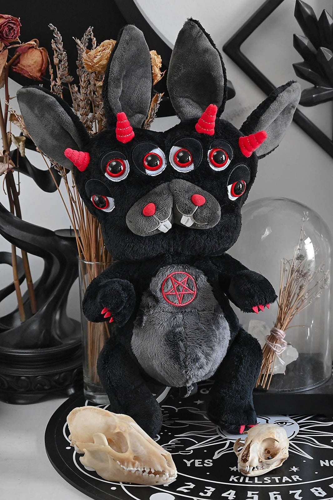 Emo Bunny Plush Satanic Toy Cute Hand-painted Plush Punk Bunny