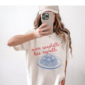Funny Spaghetti Shirt Humorous Food Tshirt Vintage Inspired Graphic Tee Gift for Foodie Italian Food Shirt for Women Pasta Lover Gift