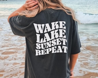 Wake Lake Sunset Repeat Shirt Lake Lover Shirt Gift For Lake Lover Lake Life Shirt Lake Vacation Shirt Lake Shirt