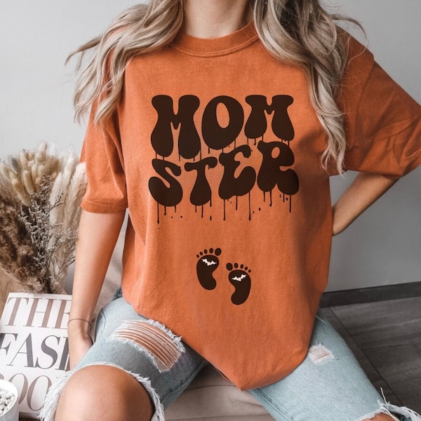 Halloween Maternity Shirt for Pregnancy Announcement, Maternity Tshirt Halloween Fall Pregnancy, Momster Shirt for Mom to Be Halloween