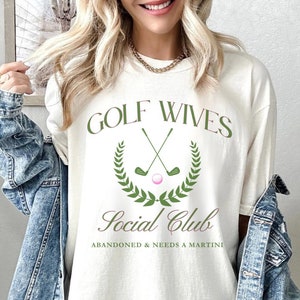 Abandoned Golf Wives Oversized Shirt Funny Golf Wife Graphic Tee Gift for Golf Wife Womens Golf Shirt Social Club Tshirt Trendy