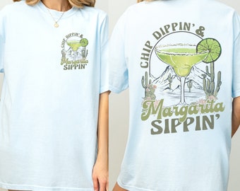 Margarita Shirt Retro Comfort Colors Cinco De Mayo Tshirt Mexico Celebration Trendy  funny Drinking Tee Chip Dippin Margarita Sippin Summer