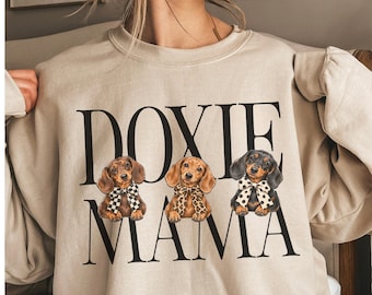 Dachshund Sweatshirt Cute Dachshund Mom Crewneck Weiner Dog Mom Gift Ideas Doxie Mom Sweatshirt Women