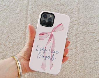 Coquette Cowgirl Phone Case Bow Phone Case Aesthetic Phone Case Girly Phone Case iPhone 15 14 13 12 11 Pro Max 8 Plus X Samsung Galaxy