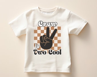 Personlig två cool födelsedagströja fredstecken andra födelsedagströja två coola 2-årsdagströjor två födelsedagsfesttröja småbarnsoutfit pojke