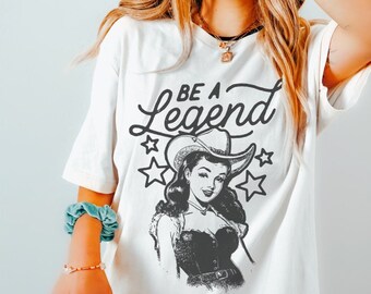 Retro Cowgirl Shirt Trendy Western Graphic Tee Country Oversized Concert Shirt Cute Vintage Inspired Western Tshirt Rodeo Shirt Pin Up Girl
