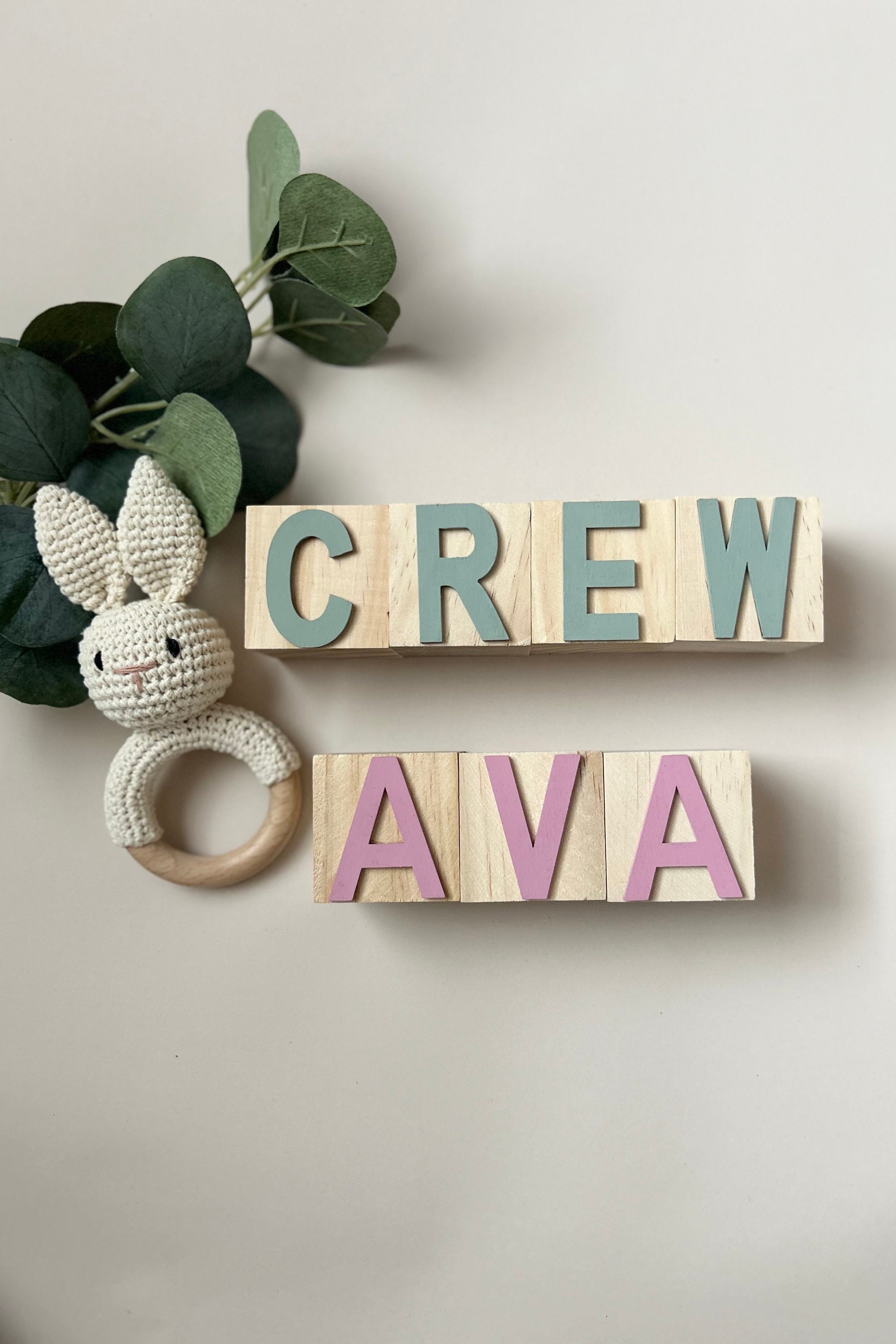 Custom Blocks Baby Name Green Nursery Decor Baby Boy Name Gift Baby