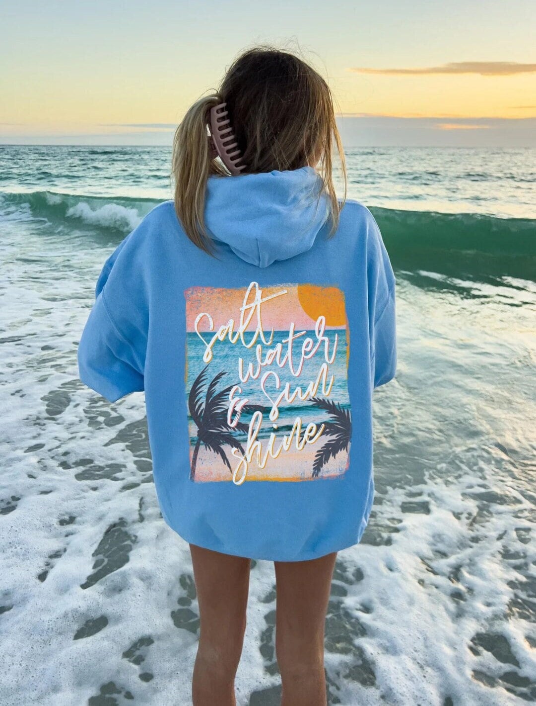 Bo Tee Baby Blue Hoodie Oversized Sweatshirt Zip Up Hoodie Hawaii