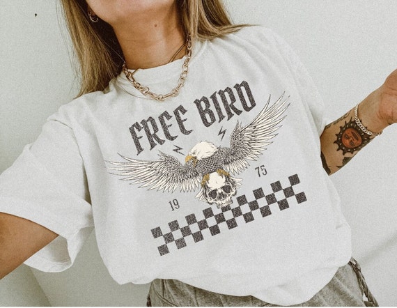 Free Bird Shirt Comfort Colors Boho TShirt  Free Bird Tee Eagle Shirt Old School Band Tee Thunderbird Shirt Retro Music Shirt Trendy
