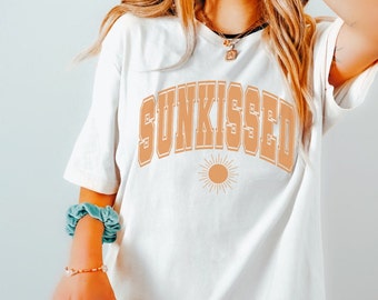 Camisa estética de playa, camiseta de gran tamaño para vacaciones de verano, ropa Preppy, camiseta Sunkissed, camisa Vsco, ropa de playa a la moda