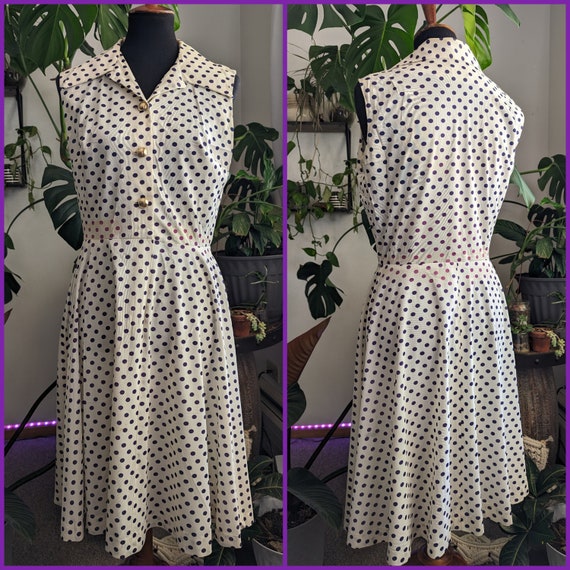 1950s Purple Polka Dot Dress
