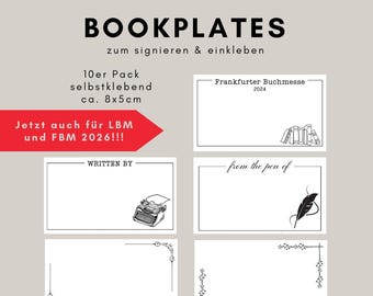Bookplates zum signieren (10 Stück), Exlibris, Buchmesse, Signatur, Etiketten