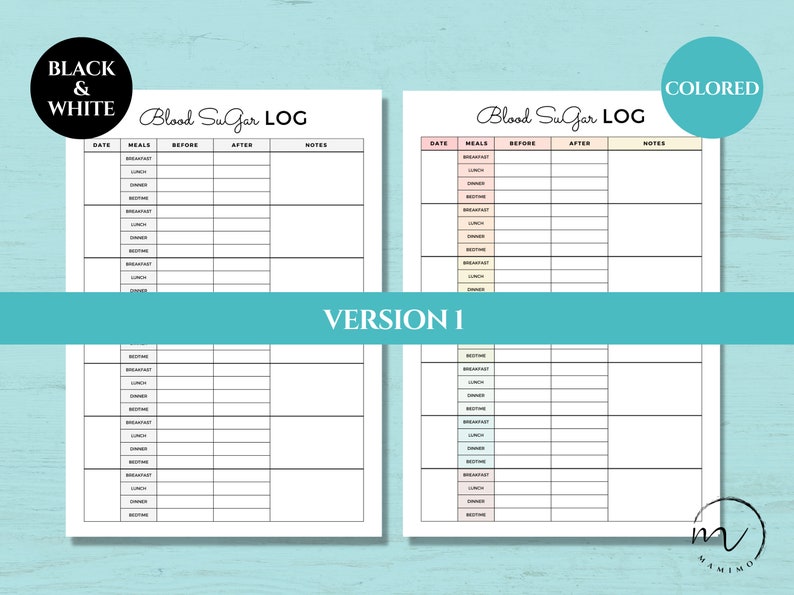 Blood Sugar Log Printable, Pregnancy Diabetes Tracker, Blood Glucose