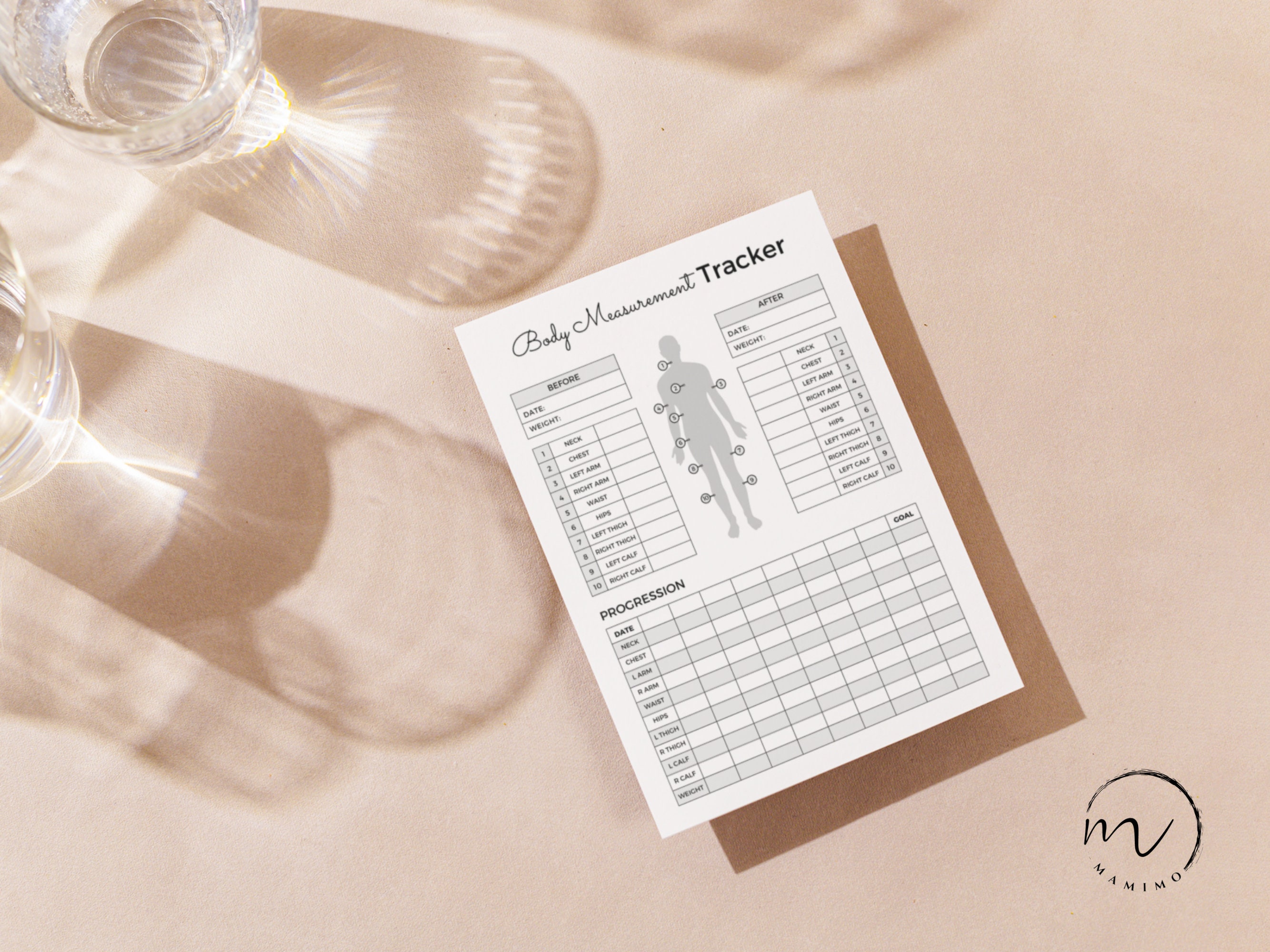 Body Measurement Tracker Printable | Weight Loss Tracker | Body ...