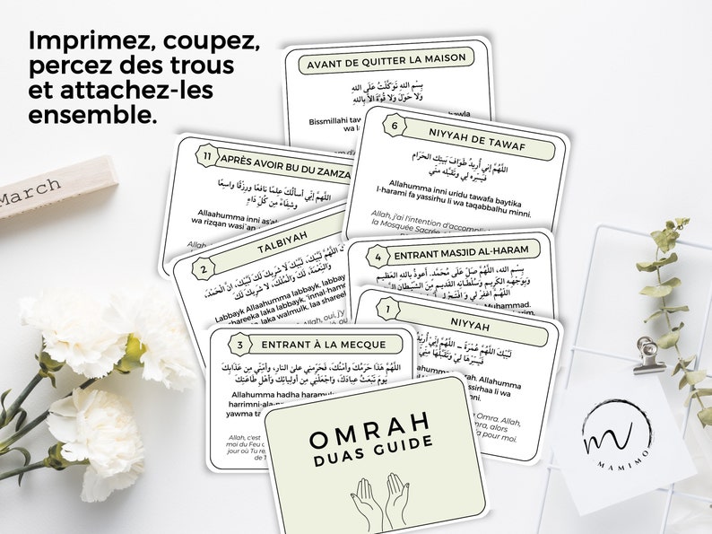 Cartes Omra Dua en français, Cartes Omra Duas imprimables en français, Cartes Omra Dua, Dua islamique, Cartes de rappel Dua, Impression minimaliste PDF image 7