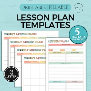 Weekly Lesson Plans for Preschool, PreK, Kindergarten, Daycare, Homeschool Teacher Planner, Weekly, Daily Lesson Plans Template Printable