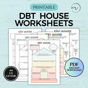 DBT House Worksheets, DBT Skills, Dialectical Behavior Therapy, Dbt Workbook, Coping Skills, Therapy Worksheet, Emotional Regulation, PTSD