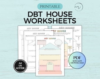 DBT-Hausarbeitsblätter, DBT-Fähigkeiten, Dialektische Verhaltenstherapie, DBT-Arbeitsbuch, Bewältigungsfähigkeiten, Therapiearbeitsblatt, Emotionale Regulierung, PTBS