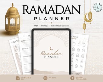 Ramadan Planner, Digital Ramadan Journal, Quran & Prayer Tracker, Fasting and Habit Planner, Undated Journal (PDF)