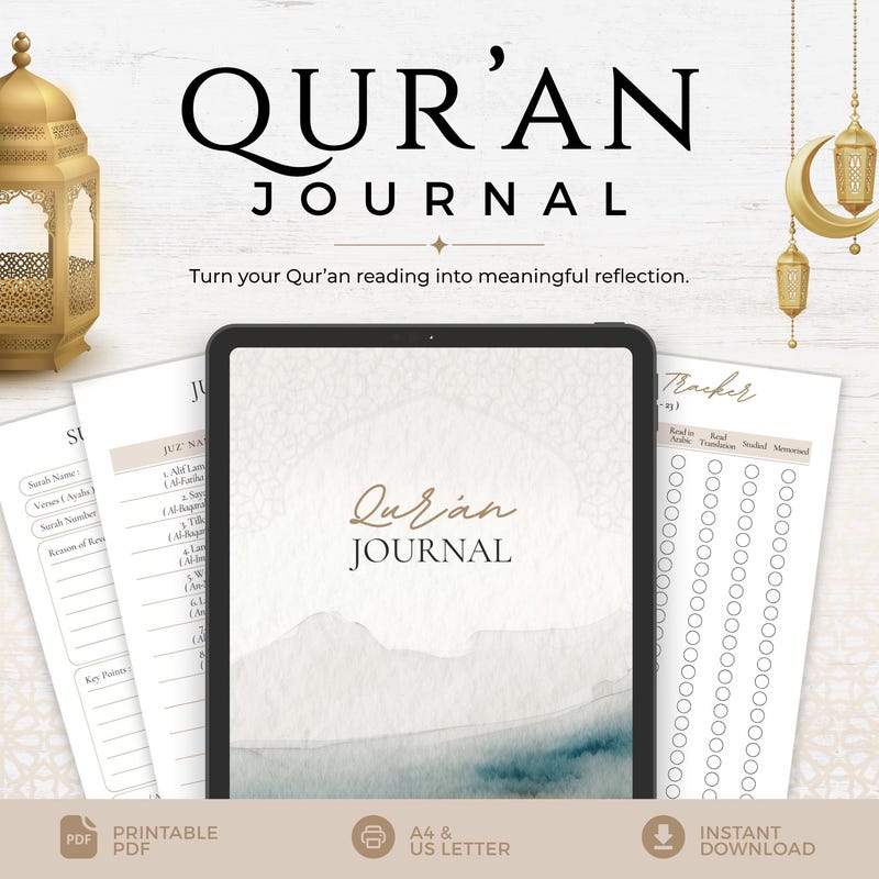 Journal Format:pdf Quran Tracker Template - Etsy
