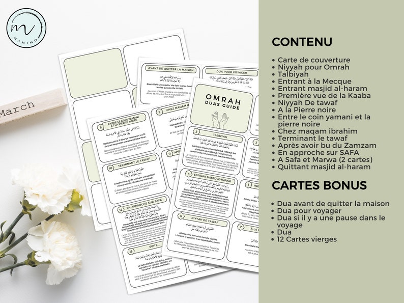 Cartes Omra Dua en français, Cartes Omra Duas imprimables en français, Cartes Omra Dua, Dua islamique, Cartes de rappel Dua, Impression minimaliste PDF image 6