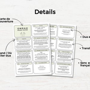 Cartes Omra Dua en français, Cartes Omra Duas imprimables en français, Cartes Omra Dua, Dua islamique, Cartes de rappel Dua, Impression minimaliste PDF image 2