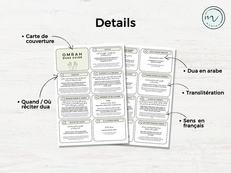 Cartes Omra Dua en français, Cartes Omra Duas imprimables en français, Cartes Omra Dua, Dua islamique, Cartes de rappel Dua, Impression minimaliste PDF image 2