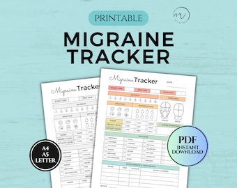 Migraine Tracker Printable | Chronic Pain Tracker | Pain Symptoms | Migraine Record | Health Insert | Printable PDF A4/A5/Letter Size