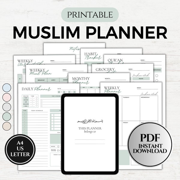 Islamic Muslim Daily Digital Planner - Etsy