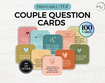 Couple Question Cards, Conversation Starters Cards, Date Night Cards, Romantic Anniversary Gift, Icebreaker Games, Relationship Cards Games