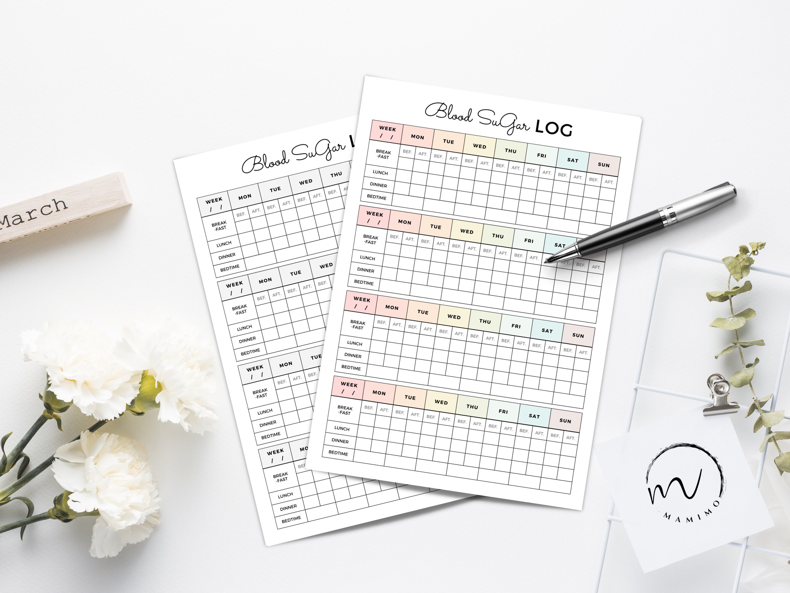 Blood Sugar Log Printable, Pregnancy Diabetes Tracker, Blood Glucose ...