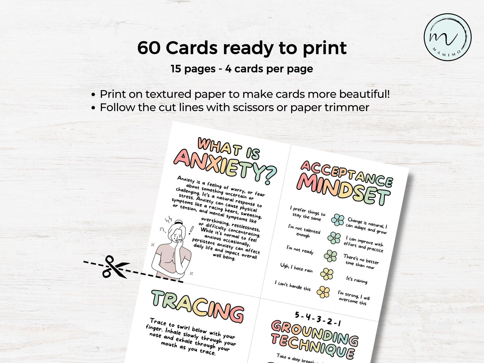 Anxiety Coping Skills Cards, DBT Skills, Mental Health Flashcards ...