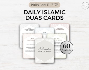 Islamic Dua Cards, Daily Duas Card, Muslim Duas, Islamic Education, Digital Prayer Cards, Islamic Flashcards, Islamic Decor Printable PDF