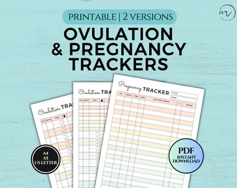 Suivi des bandelettes de test d'ovulation, tableau des tests de grossesse, suivi OPK, journal des kits de prédiction de l'ovulation, planificateur de fertilité, planificateur TTC, PDF imprimable