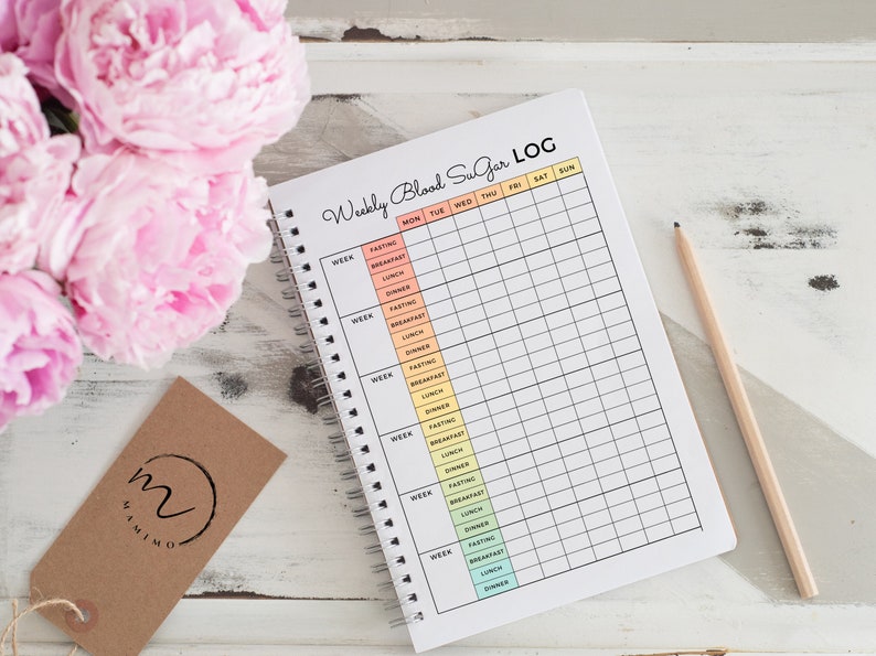 Weekly Blood Sugar Log Printable, Diabetes Tracker, Daily Glucose Log ...
