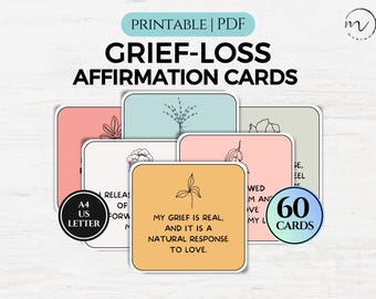 Grief Affirmation Cards, Grief and Loss Cards, Comfort Cards, Coping Bereavement, Condolences Sympathy Cards, Self help, Mental Health, PDF